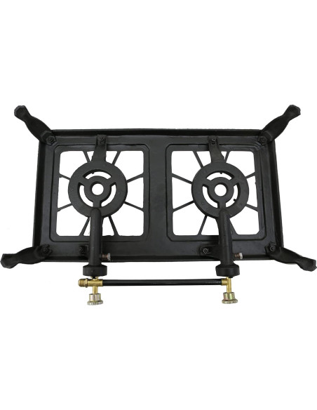 Estufa de Camping Portátil Stansport Doble Quemador Hierro Fundido