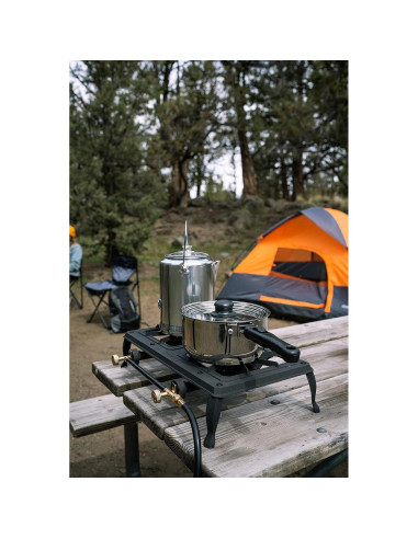 Estufa de Camping Portátil Stansport Doble Quemador Hierro Fundido