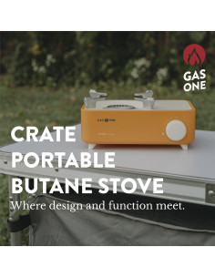 Estufa de Gas Portátil Gas One Butano 6800 BTU Naranja 2