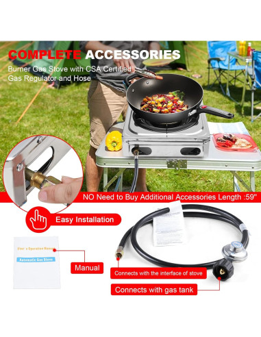 Cocina de Gas Portátil FORIMO 1 Quemador Acero Inoxidable 2.9 kW