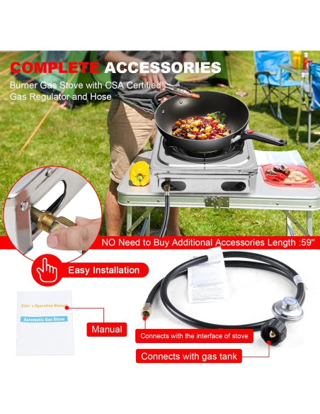 Cocina de Gas Portátil FORIMO 1 Quemador Acero Inoxidable 2.9 kW