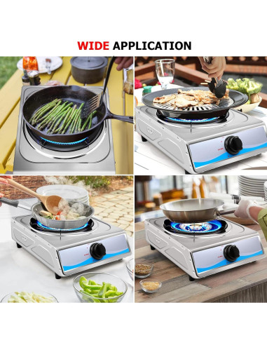 Cocina de Gas Portátil FORIMO 1 Quemador Acero Inoxidable 2.9 kW