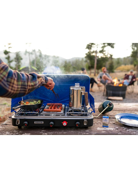 Estufa de Campamento Stansport 2 Quemadores + Parrilla 6.84kg