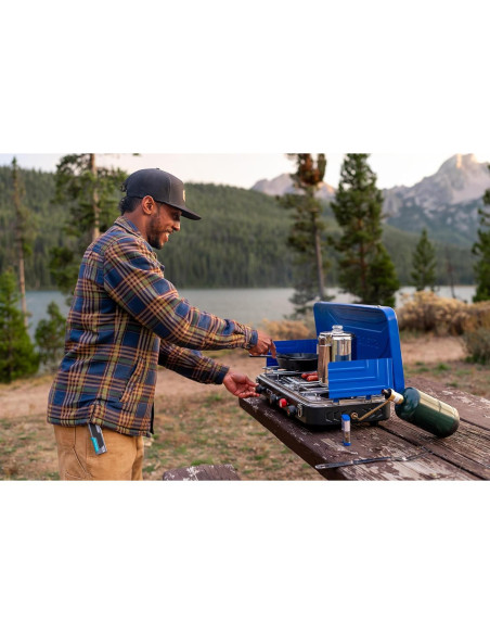 Estufa de Campamento Stansport 2 Quemadores + Parrilla 6.84kg