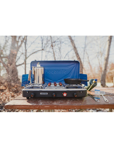 Estufa de Campamento Stansport 2 Quemadores + Parrilla 6.84kg