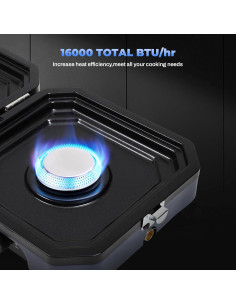 Estufa de Camping FAHKNS 2 Quemadores Plegable 16000 BTU 2