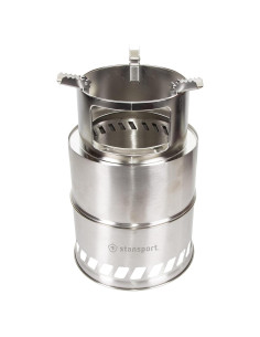 Estufa de leña Stansport de acero inoxidable extra grande