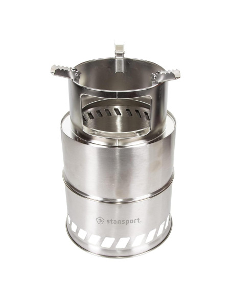 Estufa de leña Stansport de acero inoxidable extra grande