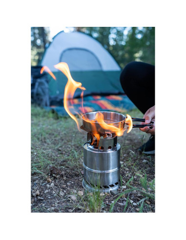 Estufa de leña Stansport de acero inoxidable extra grande