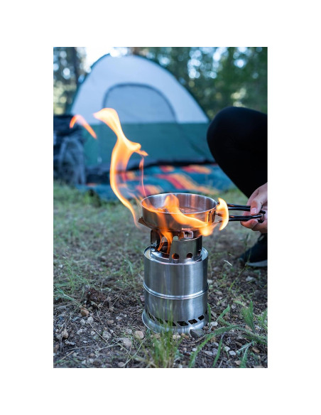 Estufa de leña Stansport de acero inoxidable extra grande