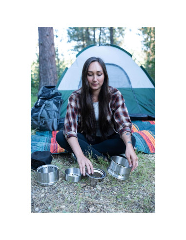 Estufa de leña Stansport de acero inoxidable extra grande