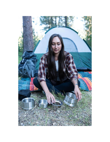 Estufa de leña Stansport de acero inoxidable extra grande