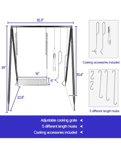 Soporte de Cocina para Fogata KIKIBRO HC-KW-23 Plegable 4.08 kg 2