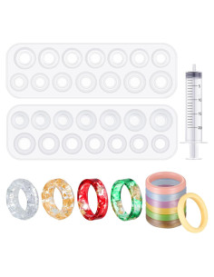 Moldes de Anillo de Silicona Mudder 2 Piezas 14 Tamaños DIY