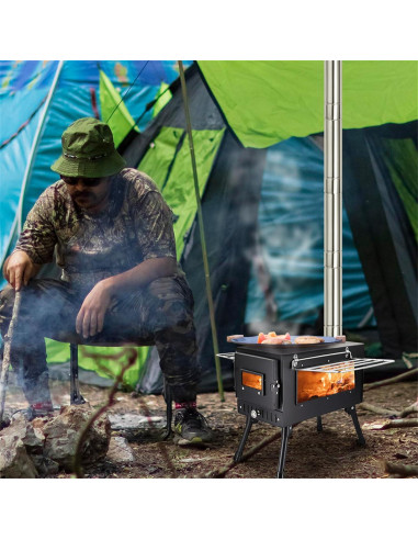 Estufa de Camping SOTECH Plegable 8.75kg con Chimenea