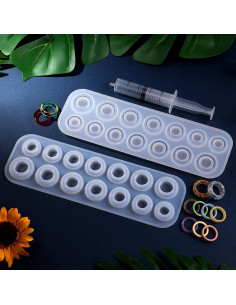 Moldes de Anillo de Silicona Mudder 2 Piezas 14 Tamaños DIY 2