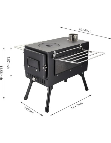 Estufa de Camping SOTECH Plegable 8.75kg con Chimenea