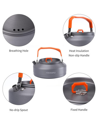 Hervidor de Camping Fire-Maple T3 | 0.8L Aluminio Ligero