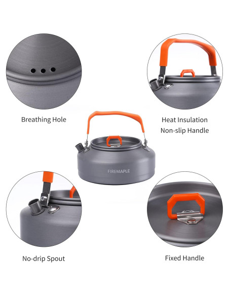 Hervidor de Camping Fire-Maple T3 | 0.8L Aluminio Ligero