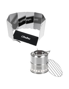 Estufa de Camping de Leña Ohuhu + 10 Placas Paravientos