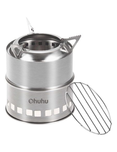 Estufa de Camping de Leña Ohuhu + 10 Placas Paravientos