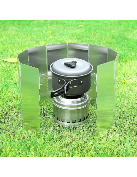 Estufa de Camping de Leña Ohuhu + 10 Placas Paravientos