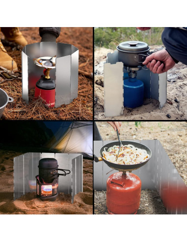 Estufa de Camping de Leña Ohuhu + 10 Placas Paravientos