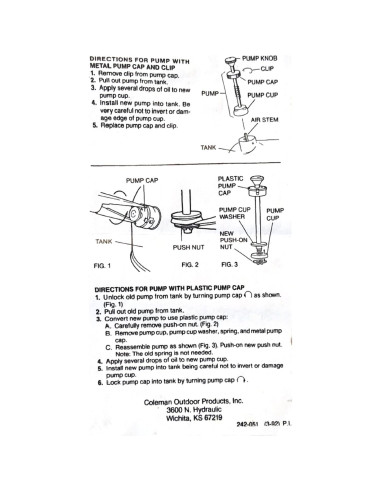 Kit de Émbolo de Bomba Coleman 242M5305 con Copa de Cuero