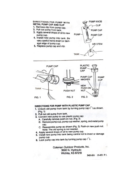 Kit de Émbolo de Bomba Coleman 242M5305 con Copa de Cuero