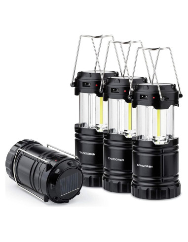 Paquete de 4 Linternas LED TANSOREN Recargables USB Solar