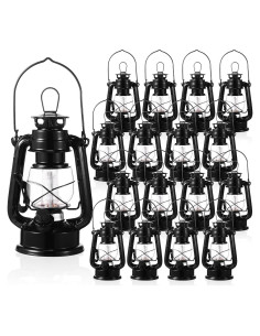 Hortsun 16 Lámparas de Camping LED Vintage Negras 20.32 cm