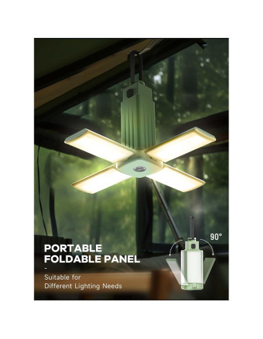 Linterna de Camping Recargable DRFX 2000LM 4 Modos Luz Plegable