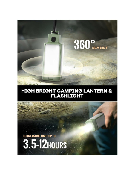 Linterna de Camping Recargable DRFX 2000LM 4 Modos Luz Plegable