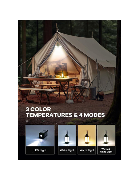 Linterna de Camping Recargable DRFX 2000LM 4 Modos Luz Plegable