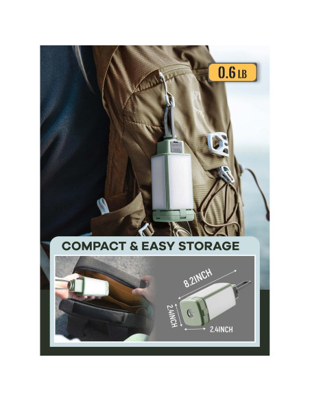 Linterna de Camping Recargable DRFX 2000LM 4 Modos Luz Plegable