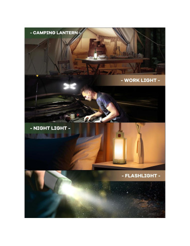 Linterna de Camping Recargable DRFX 2000LM 4 Modos Luz Plegable