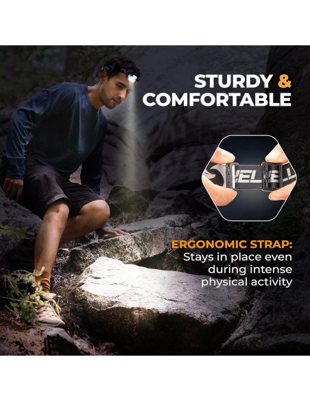 Linterna Frontal LED Foxelli MX10 Rosa Neón 160 Lúmenes