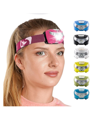 Linterna Frontal LED Foxelli MX10 Rosa Neón 160 Lúmenes