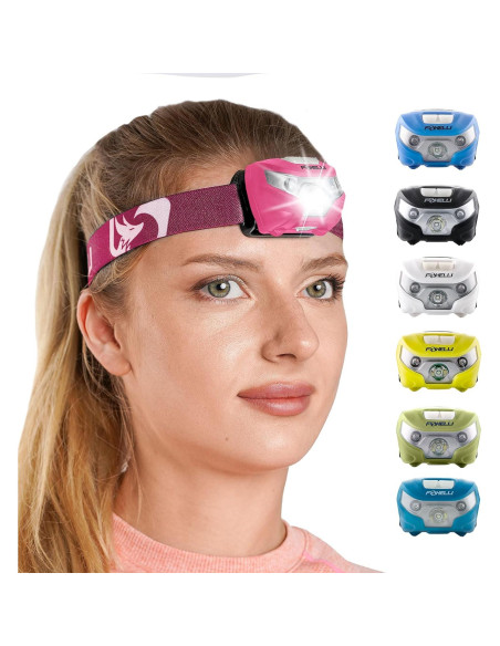 Linterna Frontal LED Foxelli MX10 Rosa Neón 160 Lúmenes