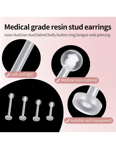 Retenedores Transparentes para Piercings - 20 Piezas 12mm Retenedores Transparentes para Piercings - 20 Piezas 12mm