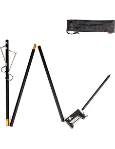 Poste de Lámpara Plegable Faddare para Camping 120cm Negro 2