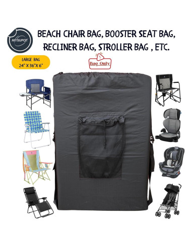 Bolsa de Mochila MYSUPOT Grande Negra para Sillas de Playa