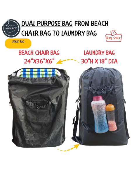 Bolsa de Mochila MYSUPOT Grande Negra para Sillas de Playa
