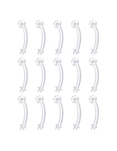 Set de 15 Aretes de Plástico Hipoalergénico FECTAS 14G 10mm