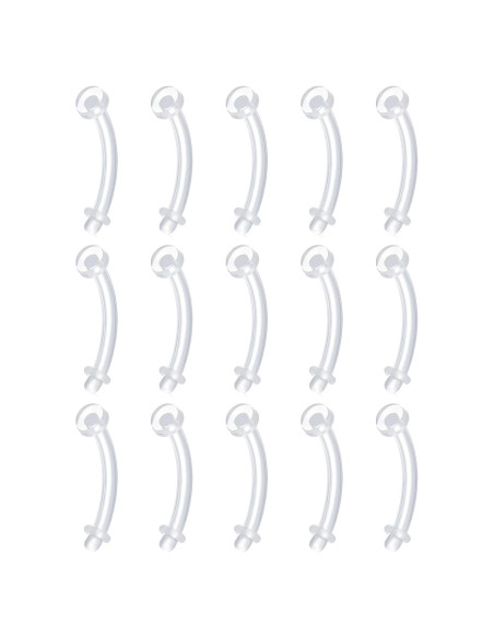 Set de 15 Aretes de Plástico Hipoalergénico FECTAS 14G 10mm