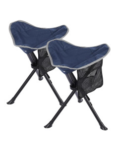 Taburetes de Camping Plegables REDCAMP 2 Paquetes Azul 100 kg