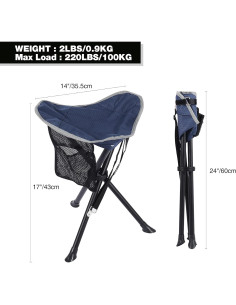 Taburetes de Camping Plegables REDCAMP 2 Paquetes Azul 100 kg 2