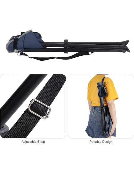 Taburetes de Camping Plegables REDCAMP 2 Paquetes Azul 100 kg