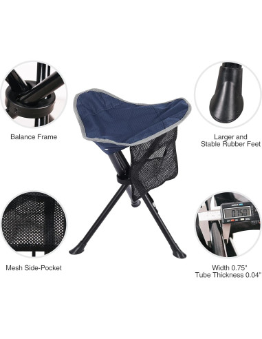 Taburetes de Camping Plegables REDCAMP 2 Paquetes Azul 100 kg