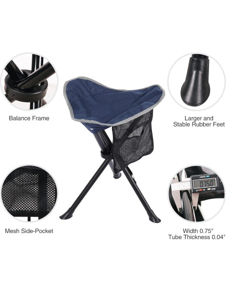 Taburetes de Camping Plegables REDCAMP 2 Paquetes Azul 100 kg